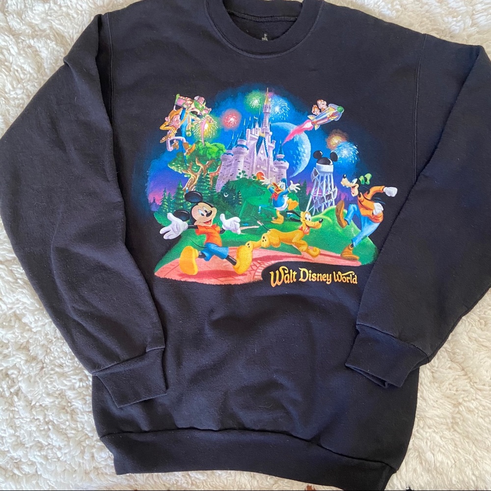 Walt Disney World Graphic Print Black Sweatshirt